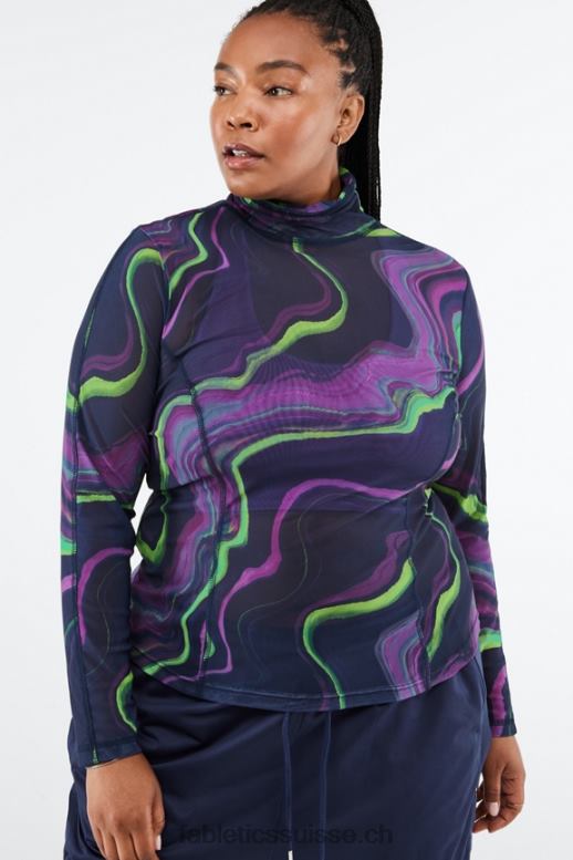 femmes haut en résille à manches longues felicity B0B6R2690 vague de brume Fabletics