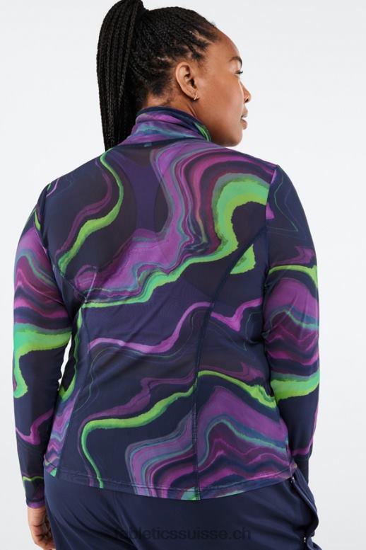 femmes haut en résille à manches longues felicity B0B6R2690 vague de brume Fabletics