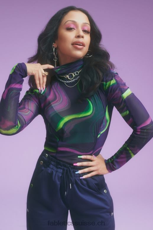 femmes haut en résille à manches longues felicity B0B6R2690 vague de brume Fabletics