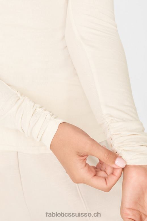 femmes haut jess à manches longues et col roulé B0B6R2673 latté Fabletics