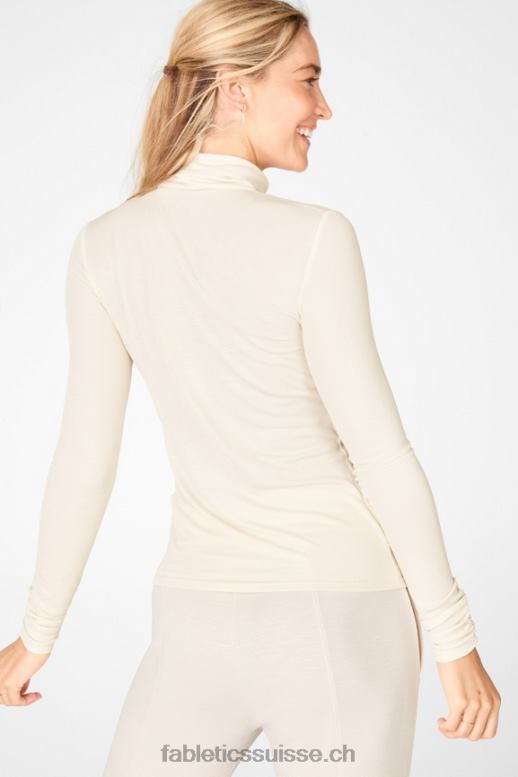 femmes haut jess à manches longues et col roulé B0B6R2673 latté Fabletics