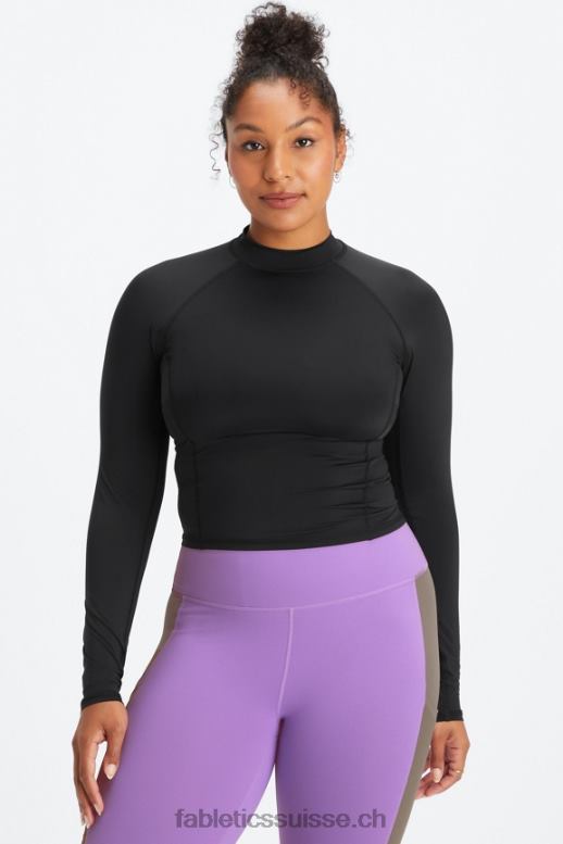 femmes haut léger à manches longues B0B6R2627 noir Fabletics