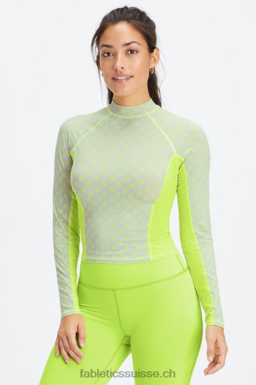 femmes haut léger à manches longues B0B6R2628 tranche de logo de limeade Fabletics
