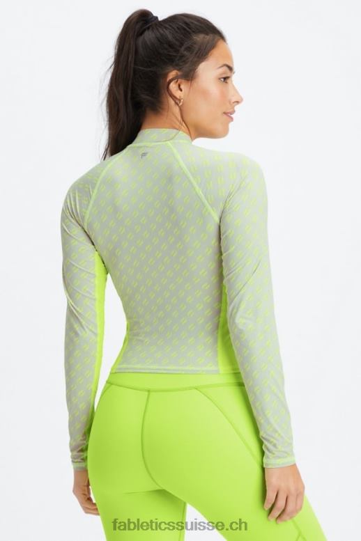 femmes haut léger à manches longues B0B6R2628 tranche de logo de limeade Fabletics