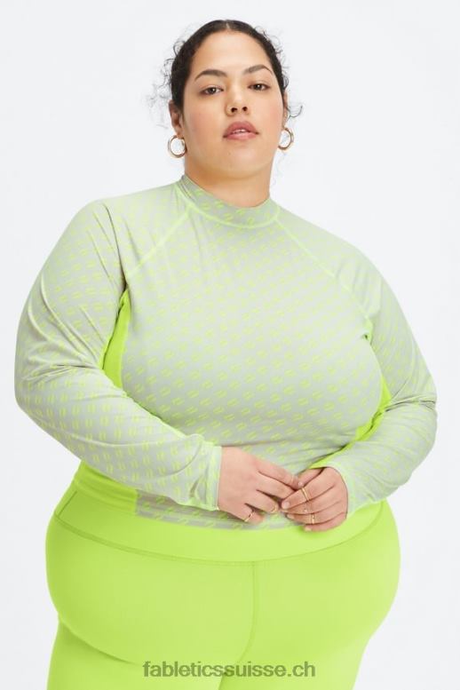 femmes haut léger à manches longues B0B6R2629 tranche de logo de limeade Fabletics