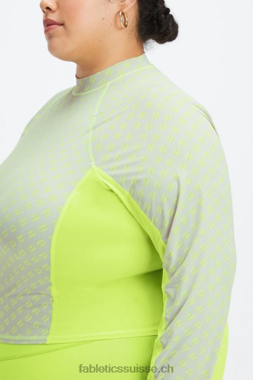 femmes haut léger à manches longues B0B6R2629 tranche de logo de limeade Fabletics