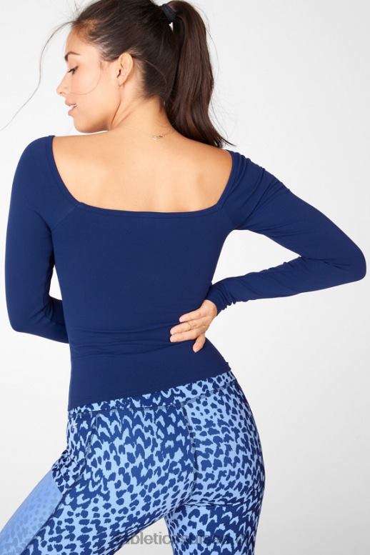 femmes haut à manches longues emilia sculptknit ii B0B6R2683 marine Fabletics