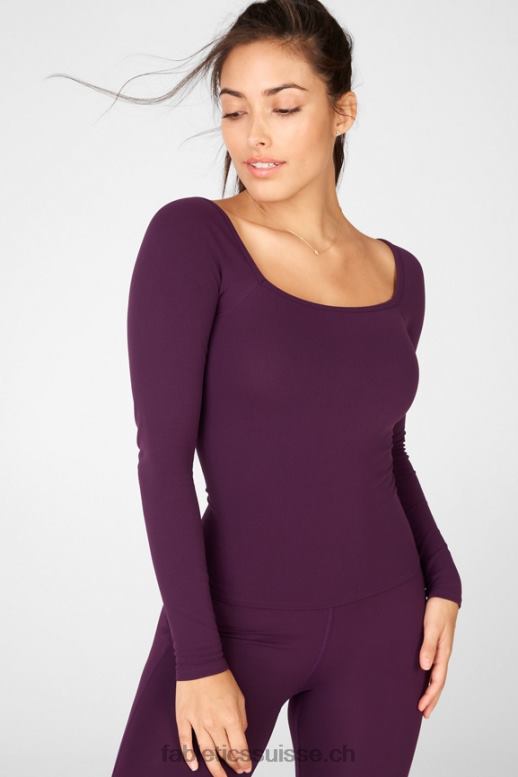 femmes haut à manches longues emilia sculptknit ii B0B6R2684 prune parfaite Fabletics