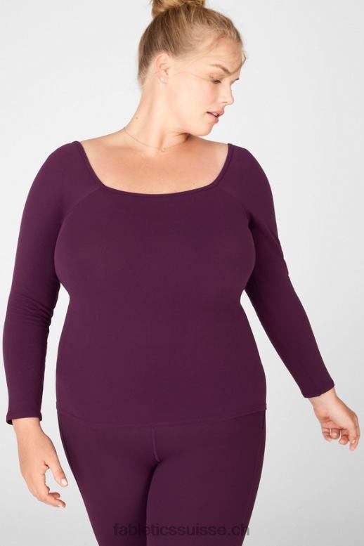 femmes haut à manches longues emilia sculptknit ii B0B6R2685 prune parfaite Fabletics
