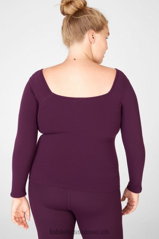 femmes haut à manches longues emilia sculptknit ii B0B6R2685 prune parfaite Fabletics