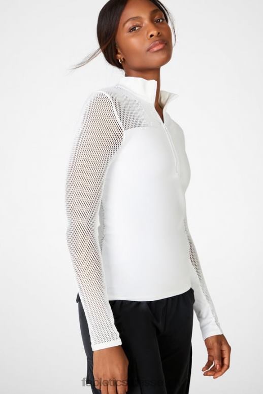 femmes haut à manches longues en maille sculpturale arleta B0B6R2719 blanc Fabletics
