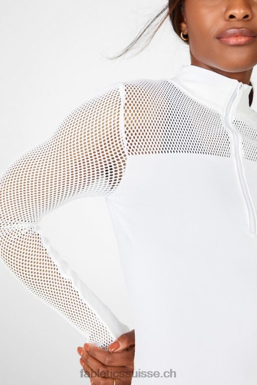 femmes haut à manches longues en maille sculpturale arleta B0B6R2719 blanc Fabletics