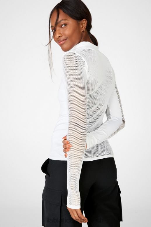 femmes haut à manches longues en maille sculpturale arleta B0B6R2719 blanc Fabletics