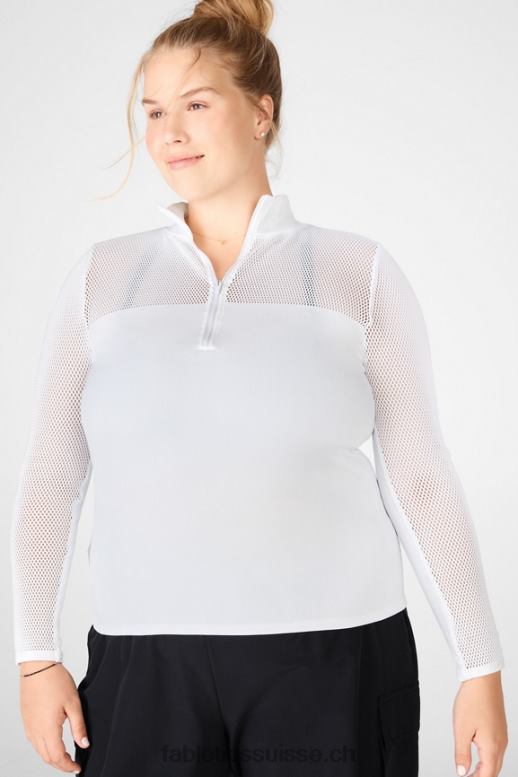 femmes haut à manches longues en maille sculpturale arleta B0B6R2720 blanc Fabletics