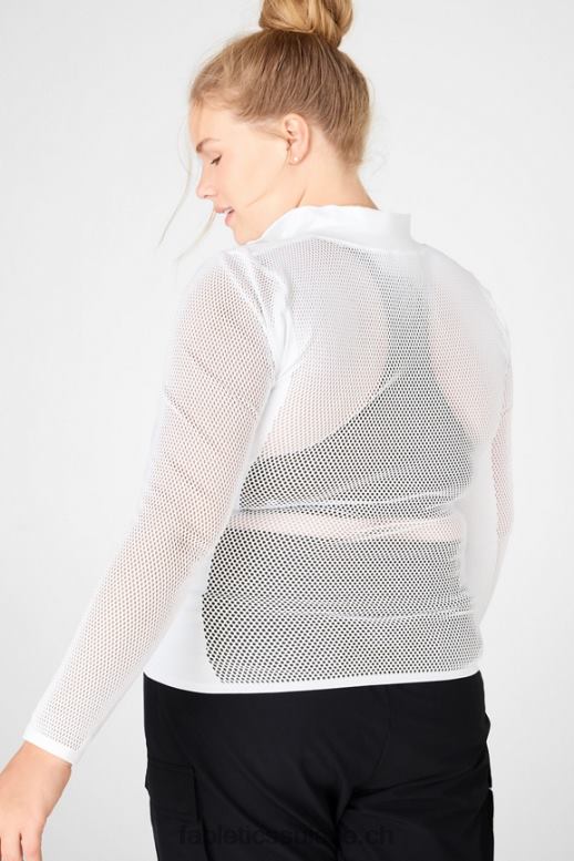 femmes haut à manches longues en maille sculpturale arleta B0B6R2720 blanc Fabletics
