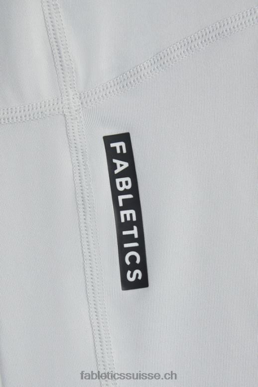 femmes haut à manches longues et col v phoenix lite B0B6R2591 débouchure gris minéral/noir Fabletics