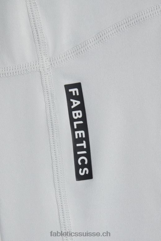 femmes haut à manches longues et col v phoenix lite B0B6R2592 débouchure gris minéral/noir Fabletics
