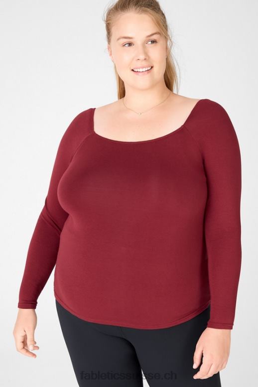 femmes haut à manches longues kinsley B0B6R2724 rouge arroyo Fabletics