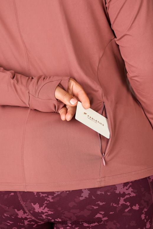 femmes haut à manches longues phénix B0B6R2722 moka cerise Fabletics