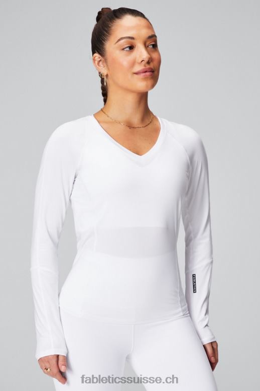 femmes haut à manches longues phoenix lite B0B6R2611 coup de grâce blanc/noir classique Fabletics