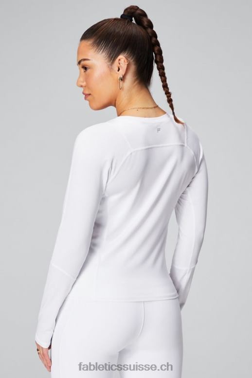 femmes haut à manches longues phoenix lite B0B6R2611 coup de grâce blanc/noir classique Fabletics