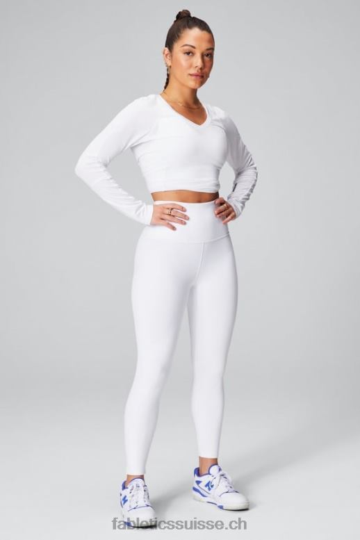 femmes haut à manches longues phoenix lite B0B6R2611 coup de grâce blanc/noir classique Fabletics