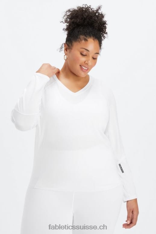 femmes haut à manches longues phoenix lite B0B6R2612 coup de grâce blanc/noir classique Fabletics