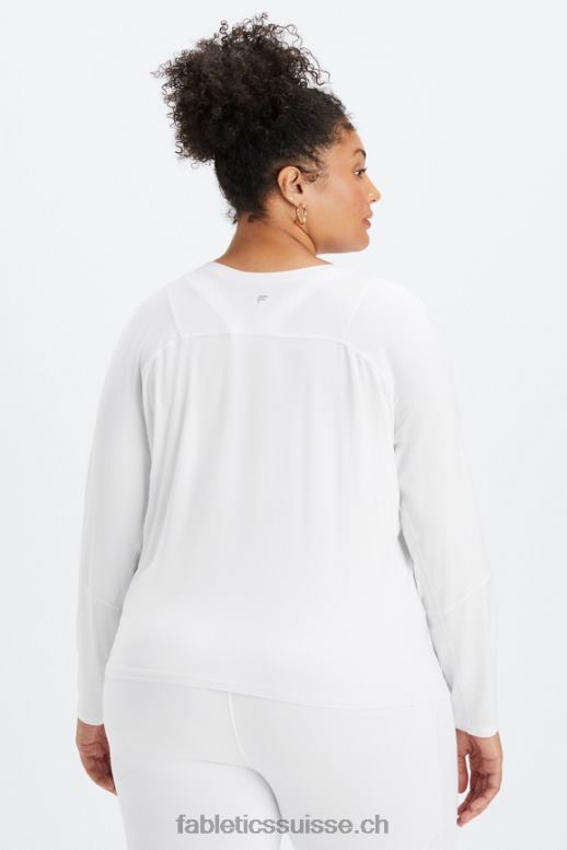 femmes haut à manches longues phoenix lite B0B6R2612 coup de grâce blanc/noir classique Fabletics