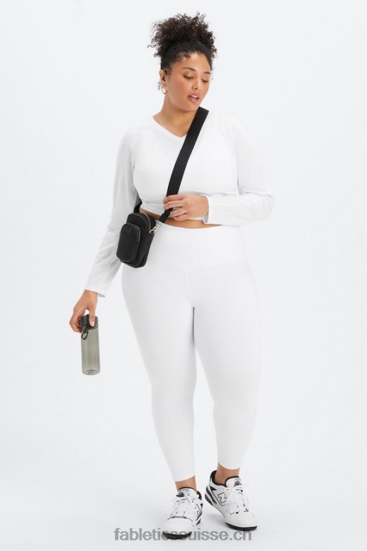 femmes haut à manches longues phoenix lite B0B6R2612 coup de grâce blanc/noir classique Fabletics
