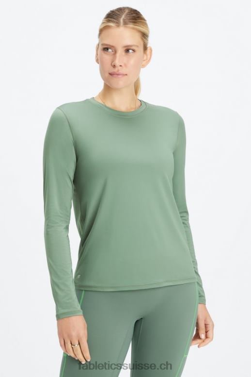 femmes haut à manches longues phoenix lite B0B6R2614 fumée verte Fabletics