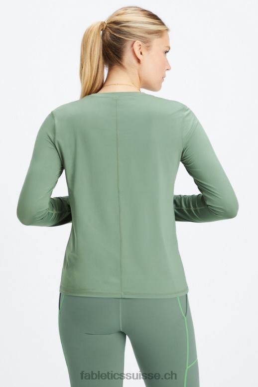 femmes haut à manches longues phoenix lite B0B6R2614 fumée verte Fabletics