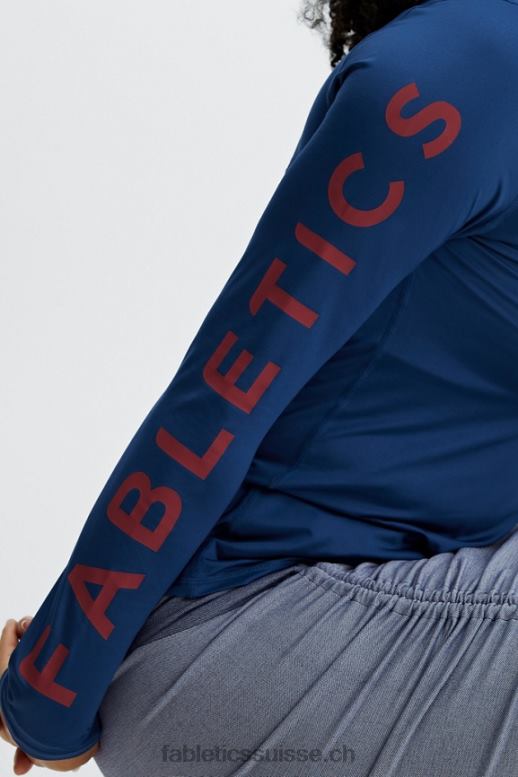 femmes haut à manches longues phoenix lite B0B6R2618 pivoine marine/rouge rio Fabletics