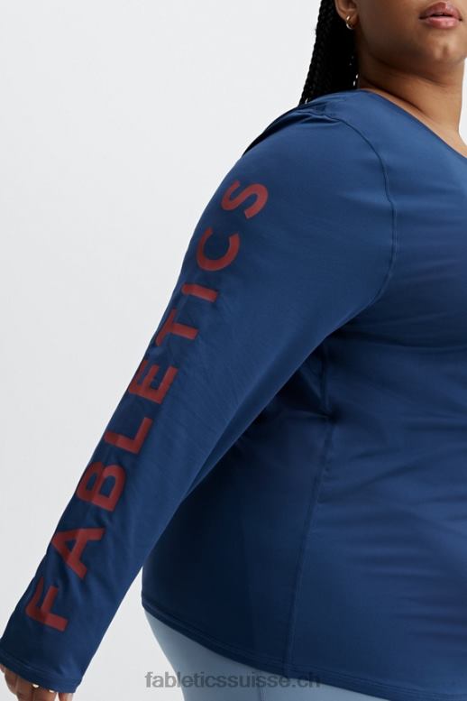 femmes haut à manches longues phoenix lite B0B6R2630 pivoine marine/rouge rio Fabletics
