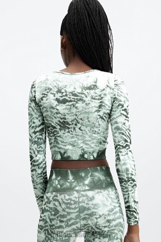 femmes haut à manches longues sans coutures mari B0B6R2688 teinture de cravate de tigre Fabletics