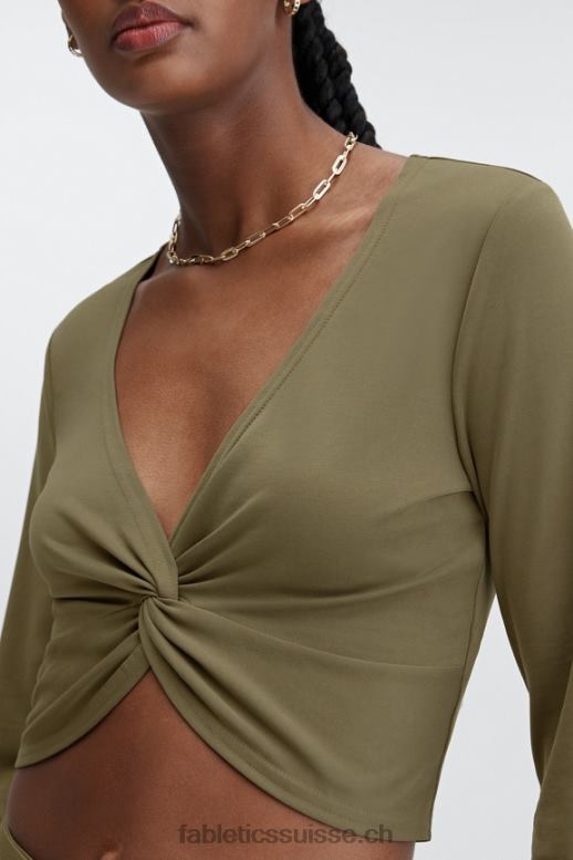 femmes haut torsadé sur le devant en maille élégante B0B6R2667 oiseau de nuit Fabletics