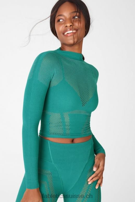 femmes peyton haut à manches longues en maille sculpturale B0B6R2706 pin doux/sérénité Fabletics