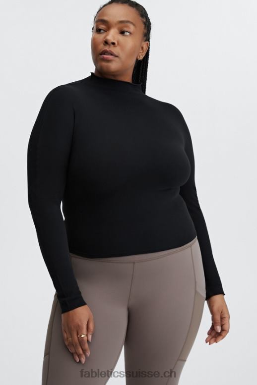 femmes ruby sculptknit dos ouvert à manches longues B0B6R2670 noir Fabletics