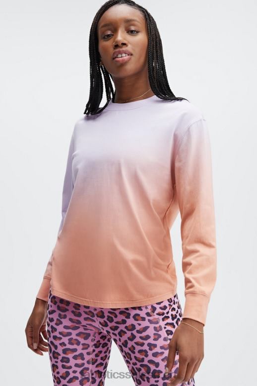 femmes t-shirt boyfriend à manches longues B0B6R2605 iris flou/teinture rose Fabletics