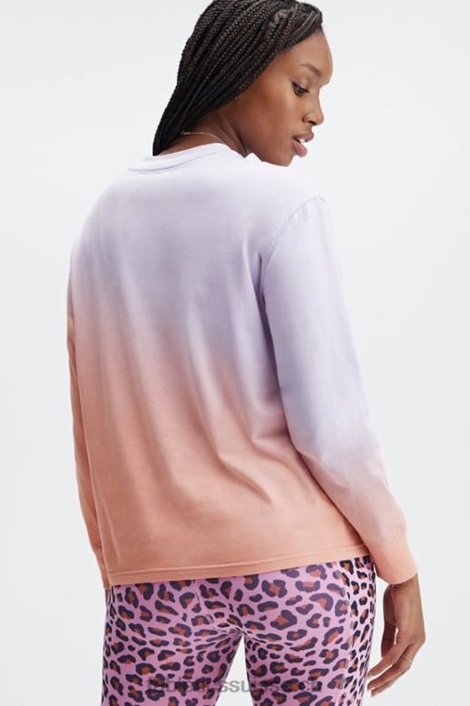 femmes t-shirt boyfriend à manches longues B0B6R2605 iris flou/teinture rose Fabletics