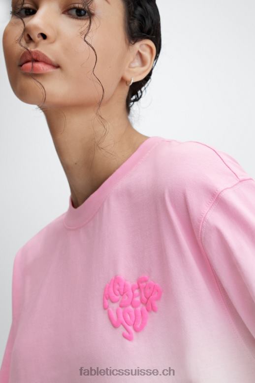femmes t-shirt boyfriend à manches longues B0B6R2606 ma chérie rose/blanc Fabletics