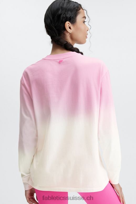 femmes t-shirt boyfriend à manches longues B0B6R2606 ma chérie rose/blanc Fabletics
