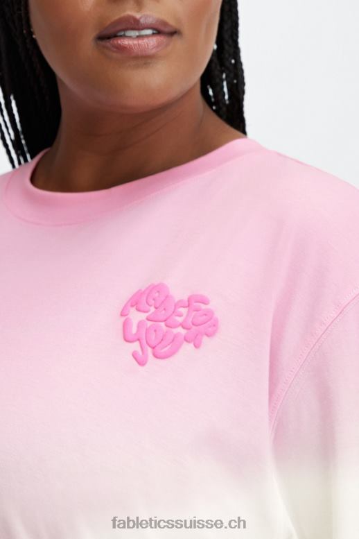 femmes t-shirt boyfriend à manches longues B0B6R2607 ma chérie rose/blanc Fabletics