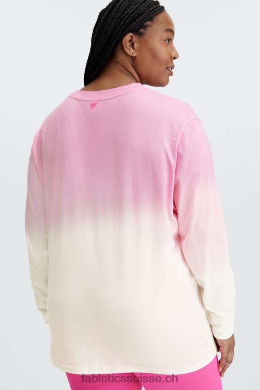 femmes t-shirt boyfriend à manches longues B0B6R2607 ma chérie rose/blanc Fabletics
