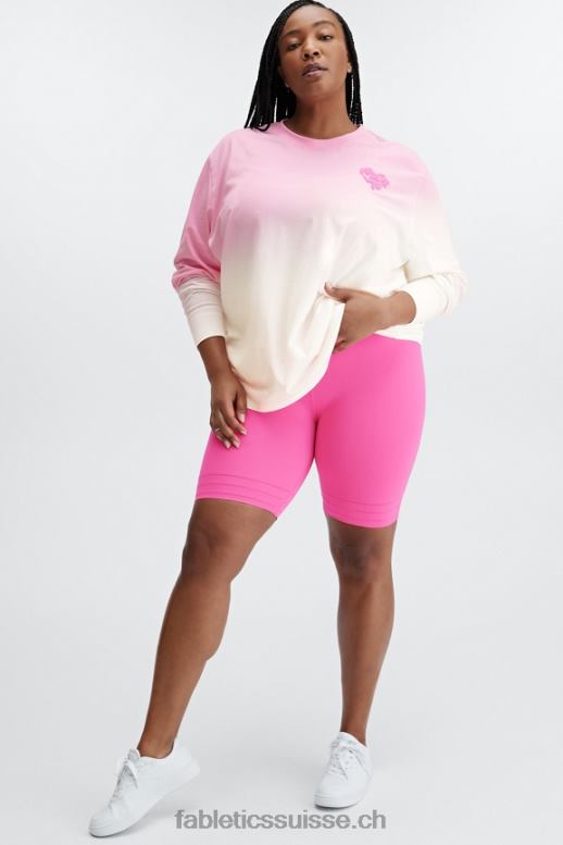 femmes t-shirt boyfriend à manches longues B0B6R2607 ma chérie rose/blanc Fabletics