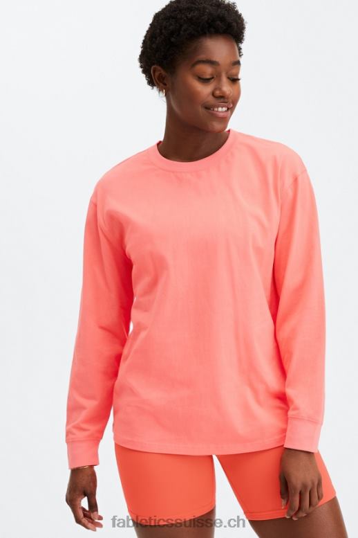 femmes t-shirt boyfriend à manches longues B0B6R2664 enfer poussiéreux Fabletics
