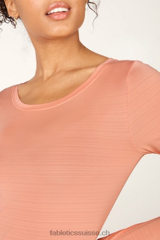 femmes t-shirt écoresponsable à manches longues B0B6R2717 pêche Fabletics