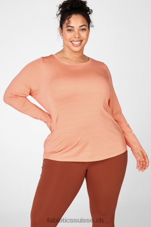 femmes t-shirt écoresponsable à manches longues B0B6R2718 pêche Fabletics