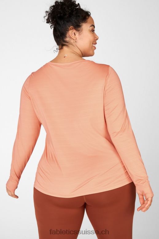 femmes t-shirt écoresponsable à manches longues B0B6R2718 pêche Fabletics