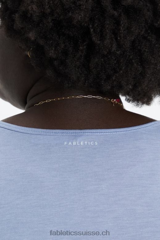 femmes t-shirt à manches longues B0B6R2640 jean délavé Fabletics