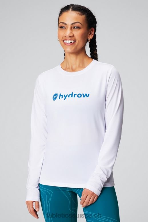 femmes t-shirt à manches longues dry-flex B0B6R2598 hydrow blanc Fabletics